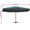 vidaXL Garden Parasol Green Aluminum, Polyester Large Height-Adjustable