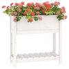 vidaXL Planter White Solid pine wood 31.9 in height, 32.5 in width