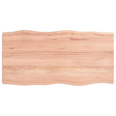 vidaXL Table Top Light Brown 39.4"x19.7"x(0.8"-2.4") Treated Solid Wood Live Edge