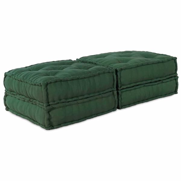 vidaXL Modular Sofa 2 pcs Green 55.12 x 27.56 x 14.17 in Fabric