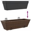 vidaXL Planter Brown Poly Rattan Medium Tough Planter Trapezoidal
