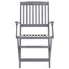 vidaXL Outdoor Chair Set of 6 Gray Solid Acacia wood Standard Foldable