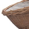 vidaXL Firewood Basket with Handle 23.6"x17.3"x21.7" Natural Willow