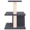 vidaXL Cat Tree Dark Grey Engineered wood, plush, sisal 18.9 in Durable
