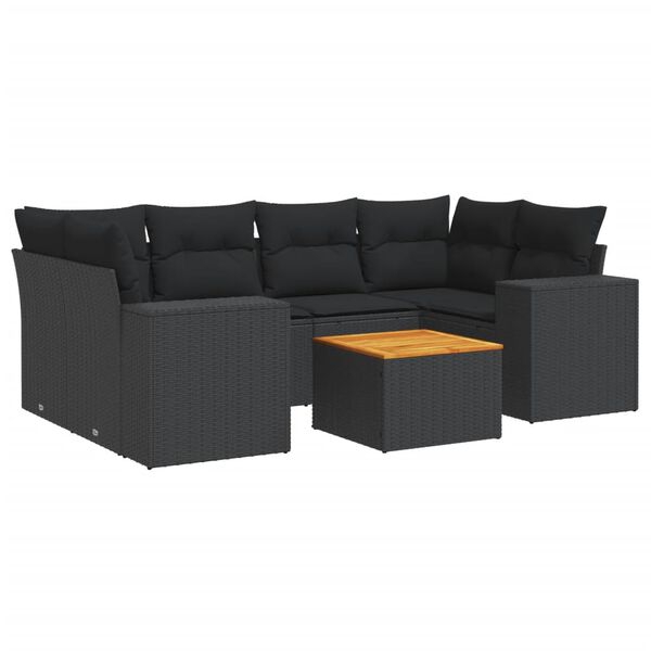 vidaXL Garden Sofa Set Black