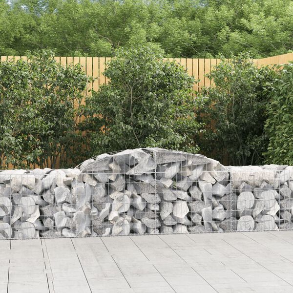 vidaXL Gabion Basket Set of 12 Silver Galvanized Iron Large Durable