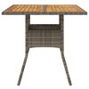 vidaXL Garden Table Grey PE rattan, powder-coated steel, solid acacia wood