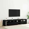vidaXL TV Cabinet 2 pcs Black Oak 260 x 37 x 40 cm Engineered Wood