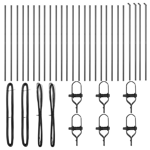 vidaXL Fence Post Other 26 pcs Grey 1.26 x 1.26 x 78.74 in Steel