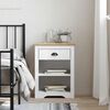 vidaXL Bedside Cabinet White, Brown Solid pine wood, engineered wood, metal