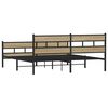 vidaXL Bed Frame Sonoma Oak Steel Double Bed Frame Rectangular