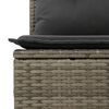 vidaXL Garden Sofa Set Grey PE rattan, powder-coated steel, polyester