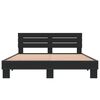 vidaXL Bed Frame Black Engineered Wood King Size Durable Bed Frame