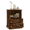 vidaXL Bedside Cabinet Smoked Oak Engineered Wood 16.9x14.2x23.6 in
