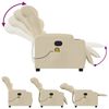 vidaXL Massage Recliner Chair Cream Fabric (100% polyester), metal, plywood