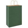 vidaXL Paper Bags 250 pcs with Handles Green 12.6x6.7x17.3"