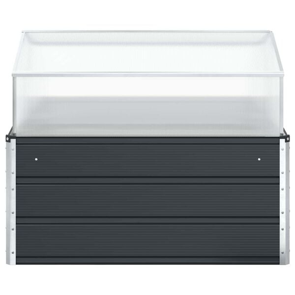 vidaXL Planter Anthracite 39.37 x 39.37 x 30.31 in Galvanised Steel