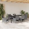 vidaXL Garden Dining Set with Cushion 7 pcs Grey Poly Rattan