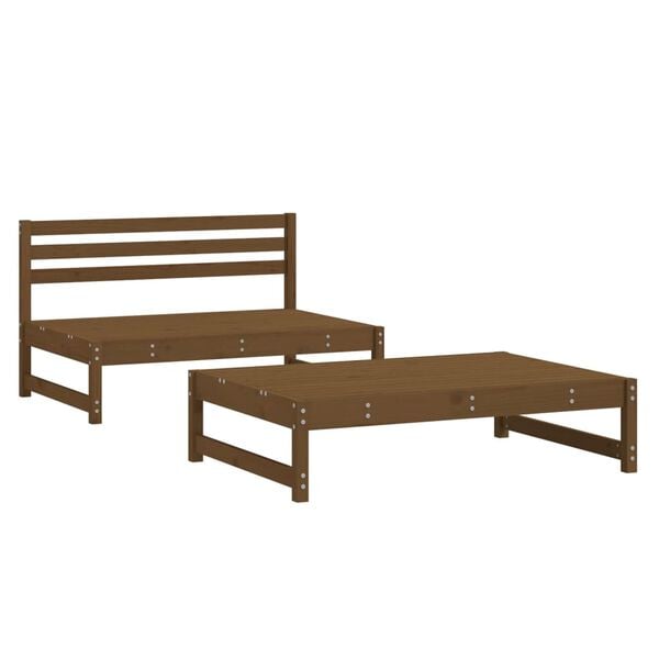vidaXL Garden Lounge Set Honey Brown Solid Pine Wood Medium Modular