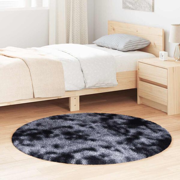vidaXL Shaggy Rug Dark Grey 100% Polyester 47.2 x 47.2 in Non-slip