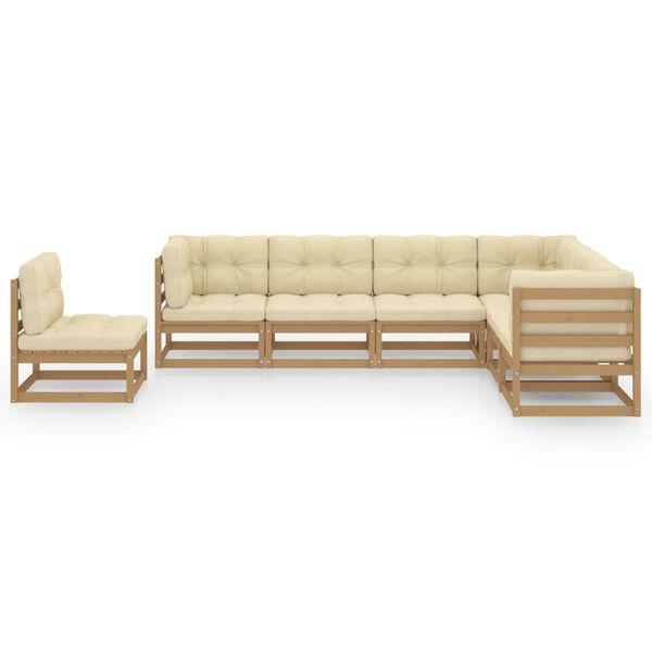 vidaXL Garden Lounge Set Honey Brown Solid Pinewood Medium Modular