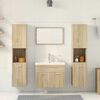vidaXL Bathroom Furniture Set Sonoma oak Engineered wood and ceramic