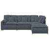 vidaXL Modular Sofa Dark Grey Velvet (100% polyester), Metal Oversized