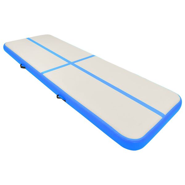 vidaXL Inflatable Gymnastics Mat with Pump 157.5x39.4x5.9" PVC Blue