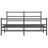 vidaXL Metal Bed Frame without Mattress with Footboard&nbsp;Black 63"x78.7"