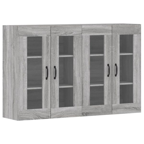 vidaXL Wall Mounted Cabinet Set of 2 Grey sonoma