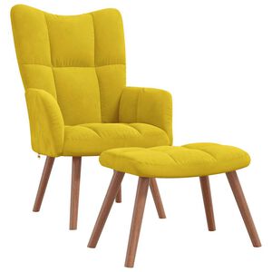 vidaXL Relaxing Chair With Stool Mustard yellow