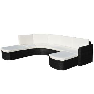 vidaXL Garden Furniture Set Black PE rattan Modular Garden Sofa Set