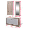 vidaXL Shoe Cabinet Oak and White Engineered Wood, Plastic, Aluminum Alloy