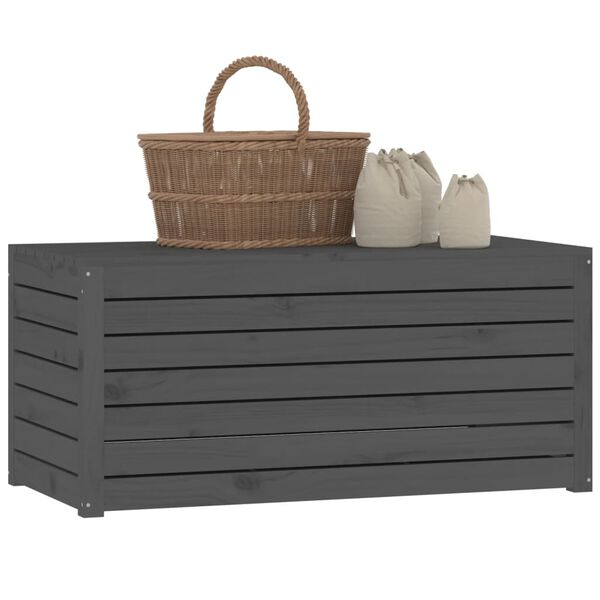 vidaXL Garden Box Grey Solid pine wood 39.8x19.9x18.3 in Storage