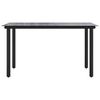 vidaXL Dining Table Black Powder-coated steel, tempered glass