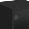 vidaXL Highboard Black Engineered wood, glass Compact Doors Highboard