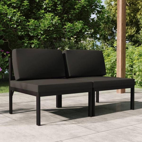 vidaXL 2-seater Outdoor Sofa Anthracite