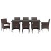 vidaXL Garden Dining Set with Cushion 9 pcs Brown Poly Rattan