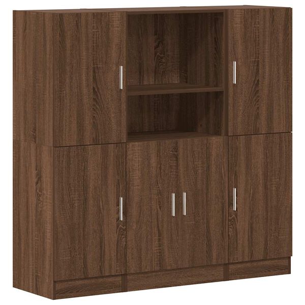 vidaXL Kitchen Cabinet Set Brown Oak Engineered wood Kitchen Cabinet Set