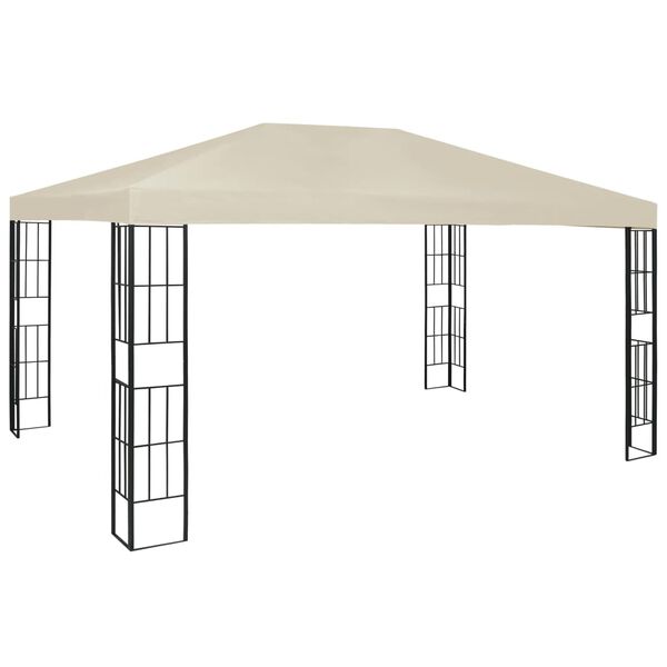 vidaXL Gazebo Cream, Black Polyester, Steel 9.8x13.1 ft Durable Gazebo