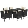 vidaXL Garden Dining Set Grey PE Rattan 8-seater Removable Covers