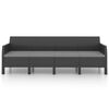 vidaXL Garden Sofa Anthracite Polypropylene 4-seater Ergonomic