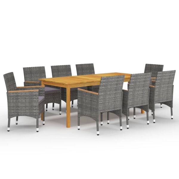 vidaXL Dining Set Grey, Darker grey