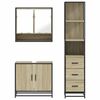 vidaXL Bathroom Furniture Set Sonoma oak Engineered wood, metal Medium