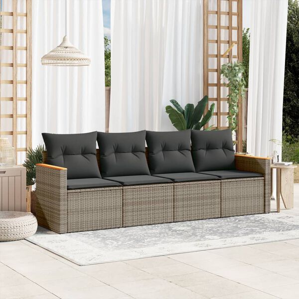 vidaXL Garden Sofa Set Grey, Dark Grey
