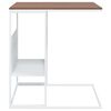 vidaXL Side Table White and Brown Engineered Wood and Iron Standard
