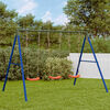 vidaXL Outdoor Swing Set Blue, Dark Green, Red Painted steel, Polyethylene