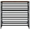 vidaXL Shoe Rack Brown oak Engineered wood, powder-coated steel Standard