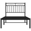 vidaXL Bed Frame Black Powder-Coated Steel Single Bed Frame