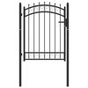 vidaXL Fence Gate with Spikes Steel 39.4x49.2" Black